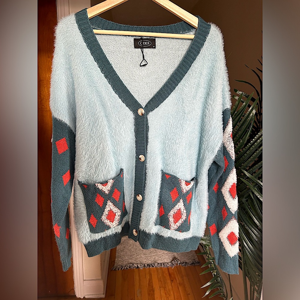 NWOT Cider Cardigan | Size Medium (M) | Blue with Pattern